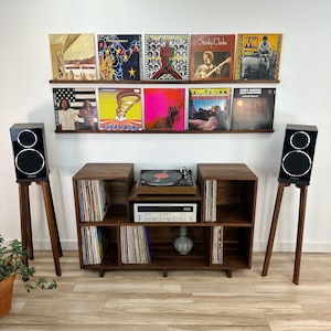 5 Record Ledge / Solid Hardwood / Vinyl Shelf image 1