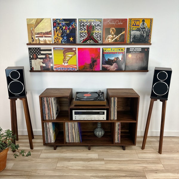 5 Record Ledge / Solid Hardwood / Vinyl Shelf