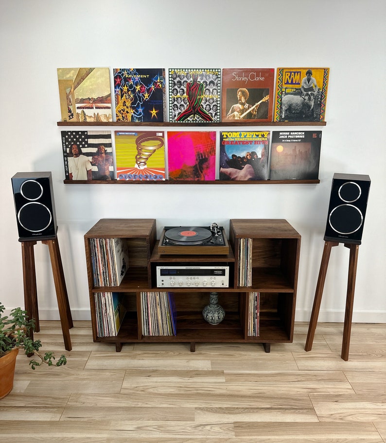 5 Record Ledge / Solid Hardwood / Vinyl Shelf image 1