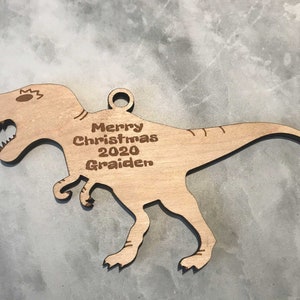 Personalize - T Rex Ornament - Laser Cut