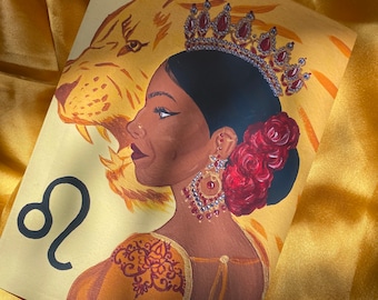 Leo - brown girl PRINTS (not canvas) - south asian art // desi girl art