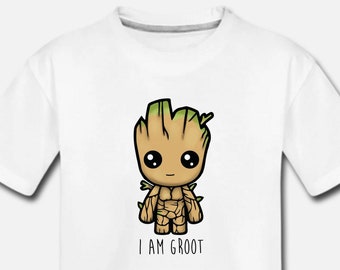 Camiseta infantil "Yo soy Groot" - Marvel - Divertida camiseta para niños y niñas - 100 % algodón suave
