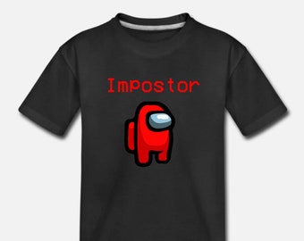Camiseta del Impostor Rojo para Niños Entre Nosotros - Videojuegos - Merchandising de YouTube - Camiseta para Niño y Niña - Top - 100 % Algodón - Regalo Perfecto