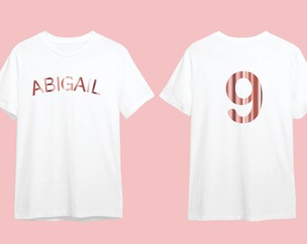 Camiseta personalizada con el nombre y la edad del noveno cumpleaños de las niñas - Gran regalo del noveno cumpleaños - Entrega rápida