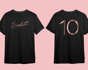 Camiseta personalizada con el nombre y la edad del décimo cumpleaños de las niñas - Gran regalo del décimo cumpleaños - Entrega rápida
