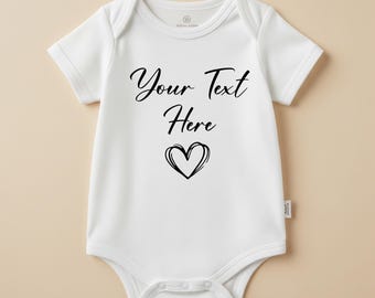 Personalised Baby Vest Short Sleeve White 100% Cotton Custom Babyshower Toddler Newborn Gift Birthday Gift Gender Reveal Fast Shipping UK