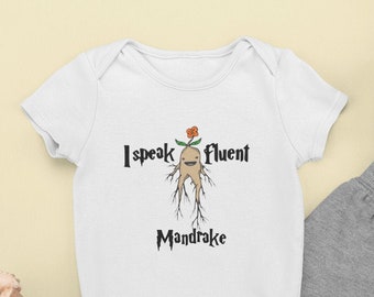 I Speak Fluent Mandrake - Mandrake Baby Grow - Bodysuit - Romper - Onesie - Sleepsuit - Baby Clothing - Perfect Gift