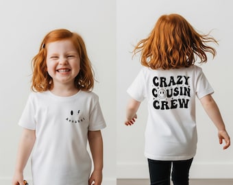 Crazy Cousin Crew Personalised T-Shirt, Cousin Club T-Shirt, Crazy Cousin Crew Tees, Kids Matching T-Shirts, Cousins Trip T-Shirt