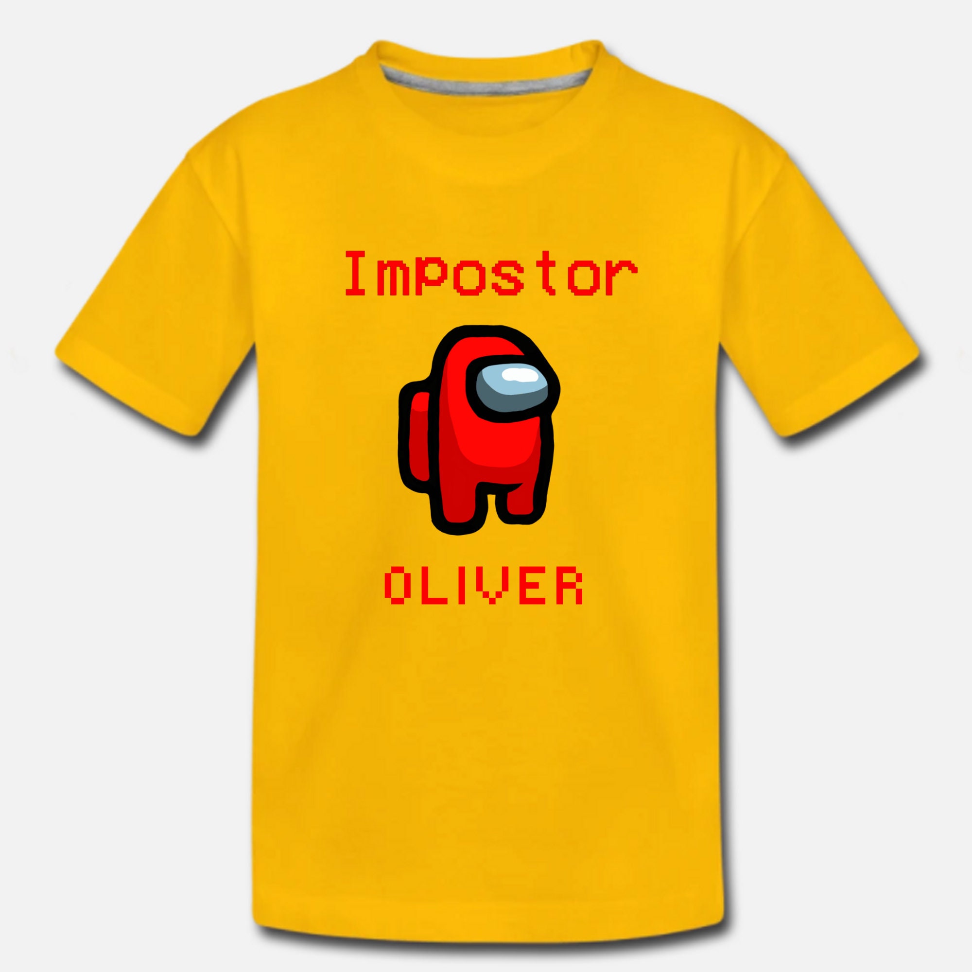 Kids Among Us Red Imposter Personalised Name T-shirt Gaming - Etsy UK