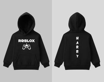 Personalised Kids ROBLOX Gaming Hoodie - Custom Name - YouTube Gamer - Fun Character Clothing - Unisex Hooded Sweatshirt - Perfect Gift
