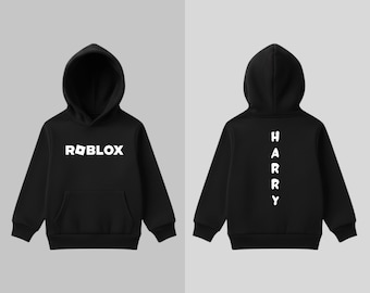 Personalised Kids ROBLOX Gaming Hoodie - Custom Name - YouTube Gamer - Fun Character Clothing - Unisex Hooded Sweatshirt - Perfect Gift