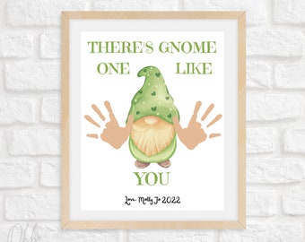 There's Gnome One Like You Hand Print Card/ Hand Print Keepsake/ Kid's Craft/ Printable Card/ Instant Download