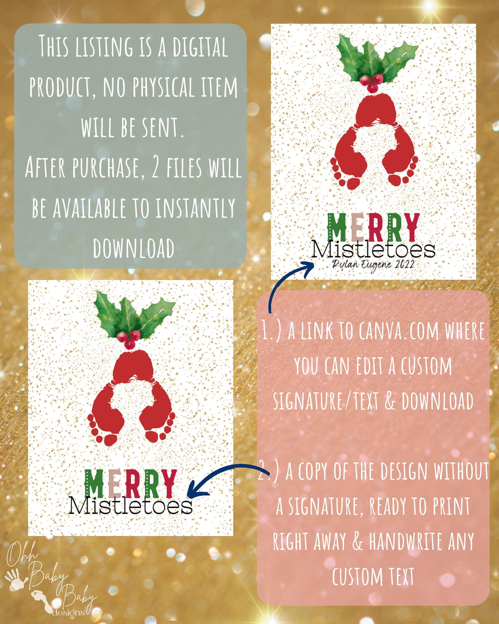 Merry Mistletoes Foot Print Christmas Keepsake/ Christmas Craft/ DIY ...
