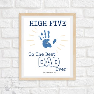 High Five to the Best Dad Ever Hand Print Father&#39;s Day Card/Father&#39;s Day Keepsake/Father&#39;s Day Craft/Instant Download/Printable Card