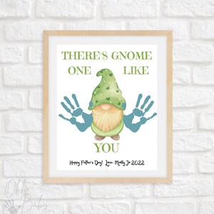 Il y a Gnome One Like You Carte de fête des pères imprimée à la main/souvenir de la fête des pères/artisanat de la fête des pères/téléchargement instantané/carte imprimable