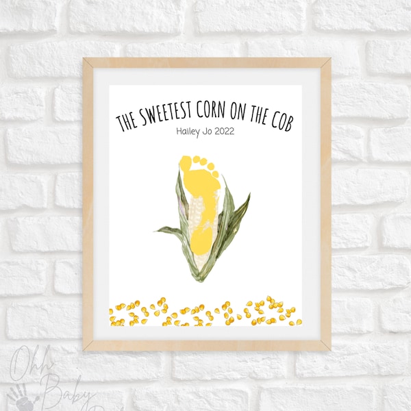 The Sweetest Corn Foot Print Keepsake/Foot Print Craft/Instant Download/Printable Craft