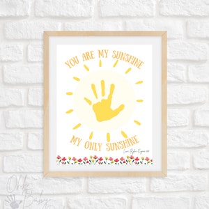 You are My Sunshine Hand Print Craft / Lembrança do Dia das Mães / Cartão do Dia das Mães / Download instantâneo / Editável para impressão