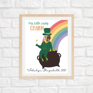 Personalisierter Name und Bild ST Patrick's Day Leprechaun Andenken / individuelles Geschenk für Kinder / sofortiger Download