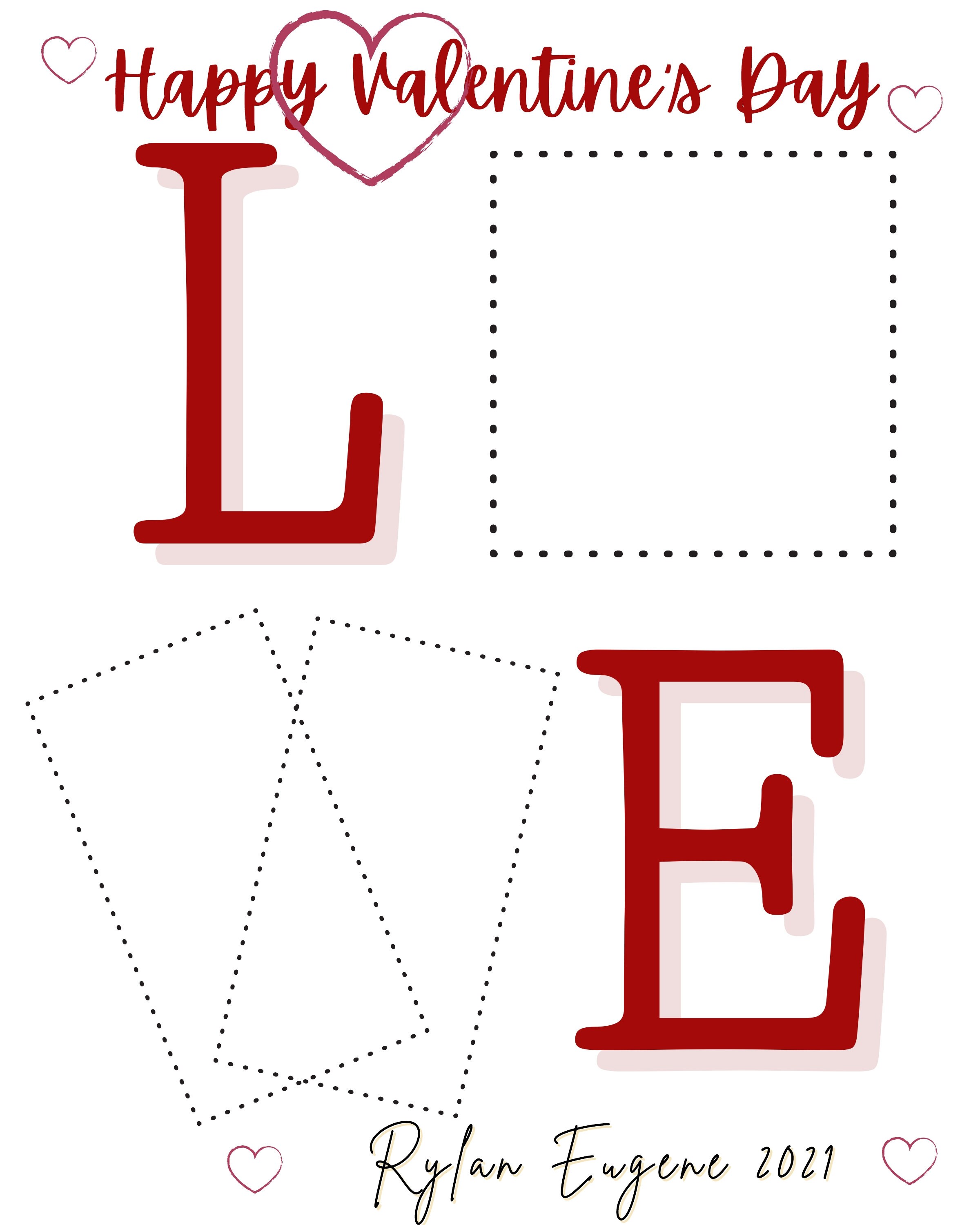 Baby/child Hand and Foot Print Valentine's Keepsake With Personalized ...