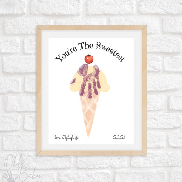 You're the Sweetest Hand Print Mother's Day Card/Mother's Day Keepsake/ Custom Gift/ Editable Printable