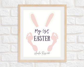 My First Easter Bunny Footprints Keepsake/Easter Keepsake/Easter Craft