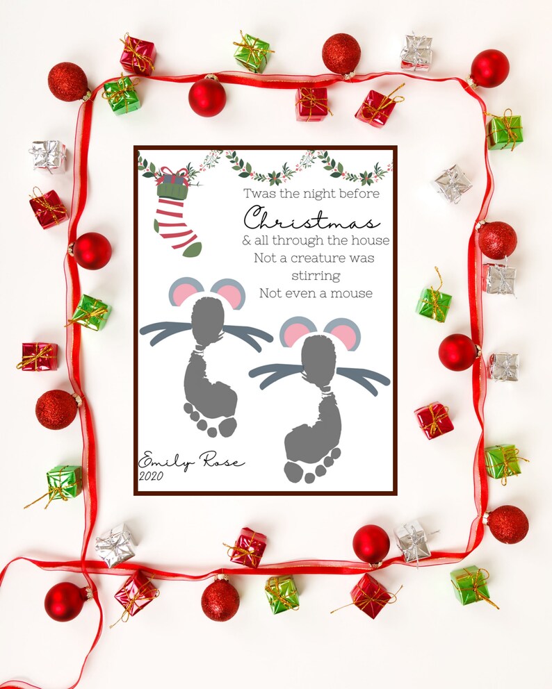 Baby Footprint Christmas Keepsake with Personalized Etsy