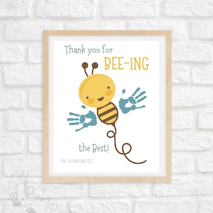 Obrigado por BEE-ING o melhor cartão impresso à mão / lembrança impressa à mão / artesanato infantil / cartão imprimível / download instantâneo