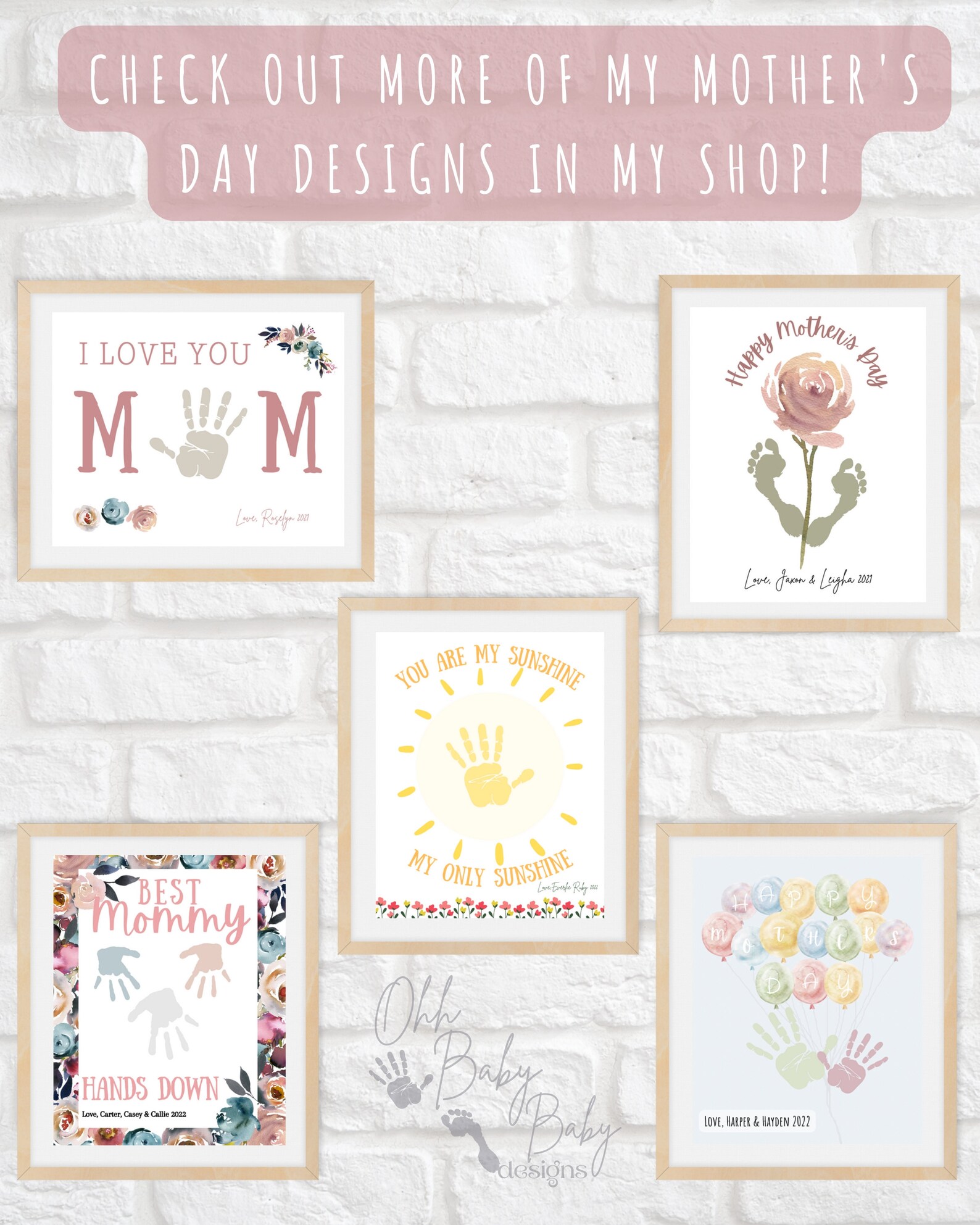 Hand Picked Just for You Handprint Card/ Hand Print Keepsake/ Etsy