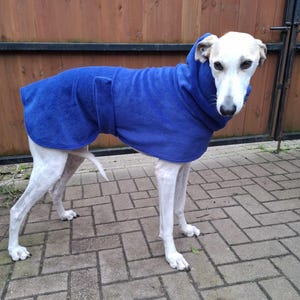 Greyhound / Lurcher / Whippet single layer fleece coat with velcro fastening - multiple colours