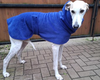 Greyhound / Lurcher / Whippet enkelskiktad fleecejacka med kardborreknäppning - flera färger