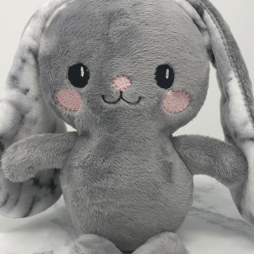 Bunny Personalised Bunny Plushie Soft Bunny Rabbit Toy Minky Etsy