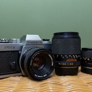 Yashica FR II 35mm Film Camera with 3 Lenses