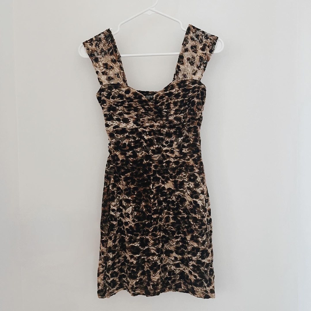 Vintage Leapard Print Maxi Dress D1641