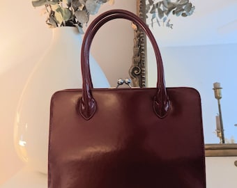 Sac à main à poignée supérieure rouge vintage