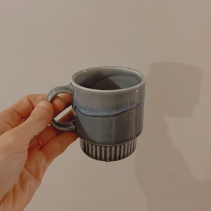 Blue glazed vintage mugs