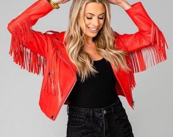 red leather fringe jacket