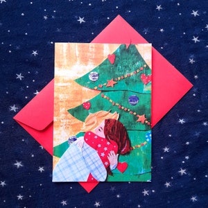 Biglietto di Natale - celebrazione dell'amore, biglietto pieghevole con busta rossa, A6, stampa digitale