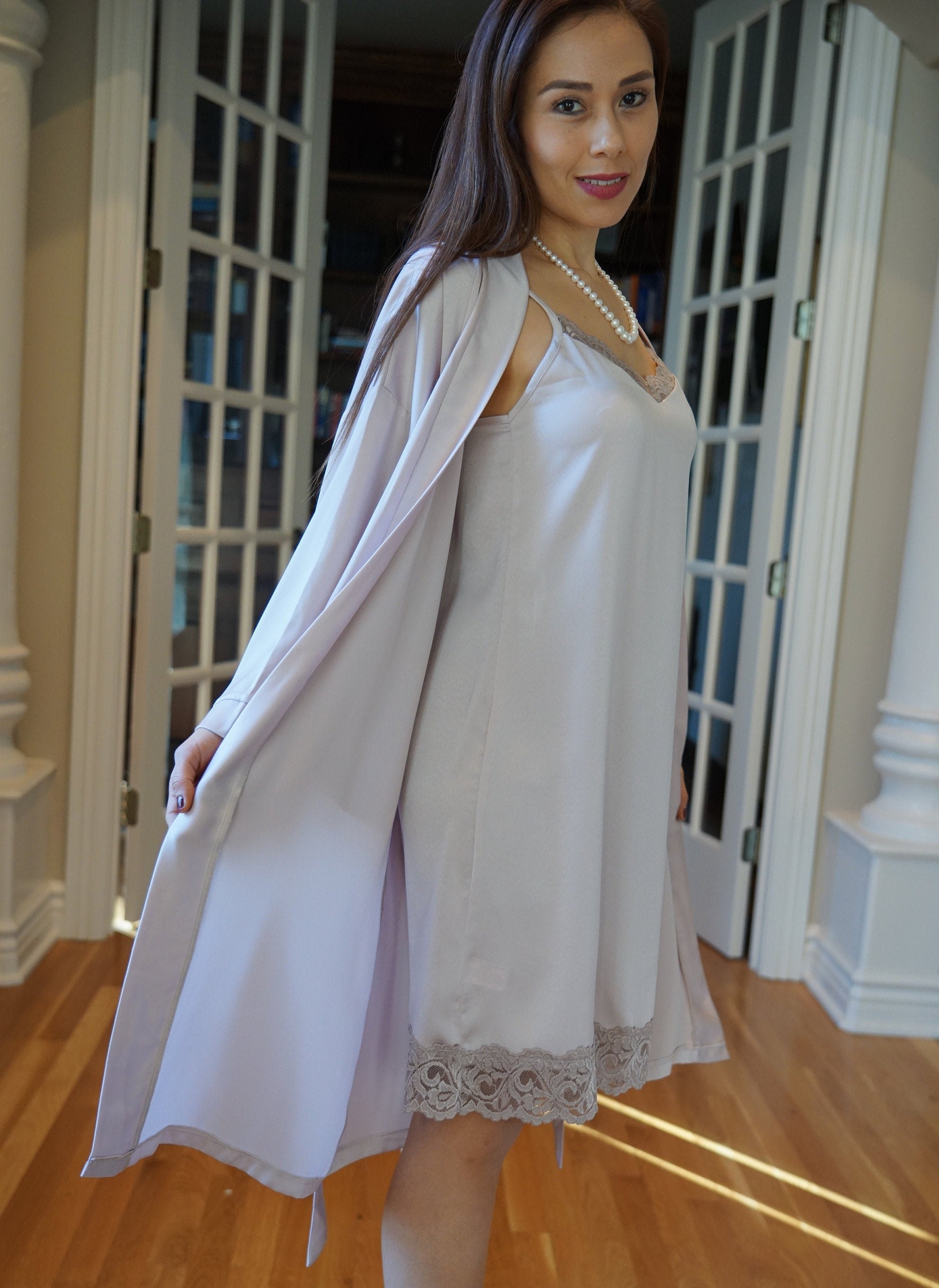 Kimono robe and slip dress nightwear sets 2pices dress & Etsy