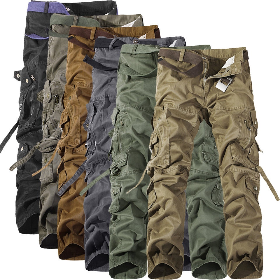Streetwear Men's Multi-pocket Cargo Pants Military Pants - Etsy
