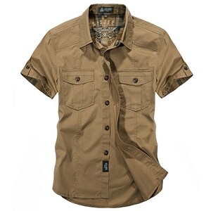 Streetwear Men's Multi-pocket Cargo Shirt Military Style - Etsy