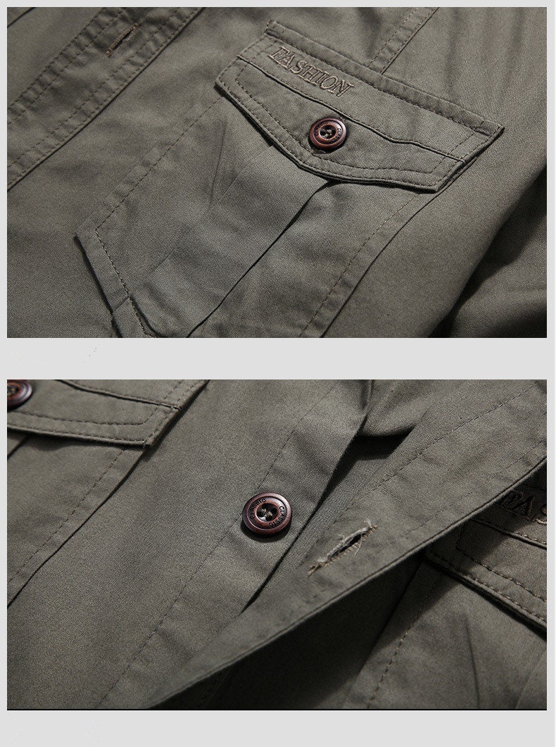 Streetwear Men's Multi-pocket Cargo Shirt Military Style - Etsy