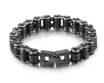 Colorful Fashion Mens Cool Stainless Steel Chain Link Bicycle Biker Bracelets 