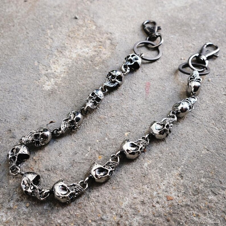 Skull Trouser Chain Waist Chain Steel Pants Chain Belt Etsy