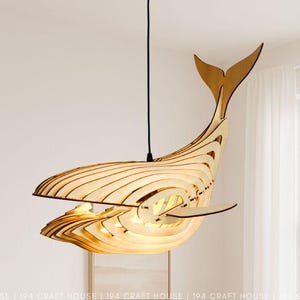 Whale Pendant Light for Bedroom, DIY Lamp Shade, Ceiling Light , Ocean Lamp Hanging Light, Nautical Chandelier, Coastal  Decor