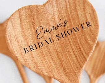 Cuillère gravée en forme de coeur : cadeau de mariage personnalisé en bois de Doussie