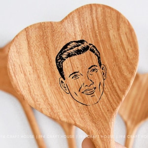Custom Face Engraved Wooden Spoon: Personalized Portrait Gift