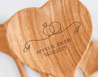 Personalisierter Herz Holzlöffel: Graviertes Hochzeitsgeschenk, Doussie Holz