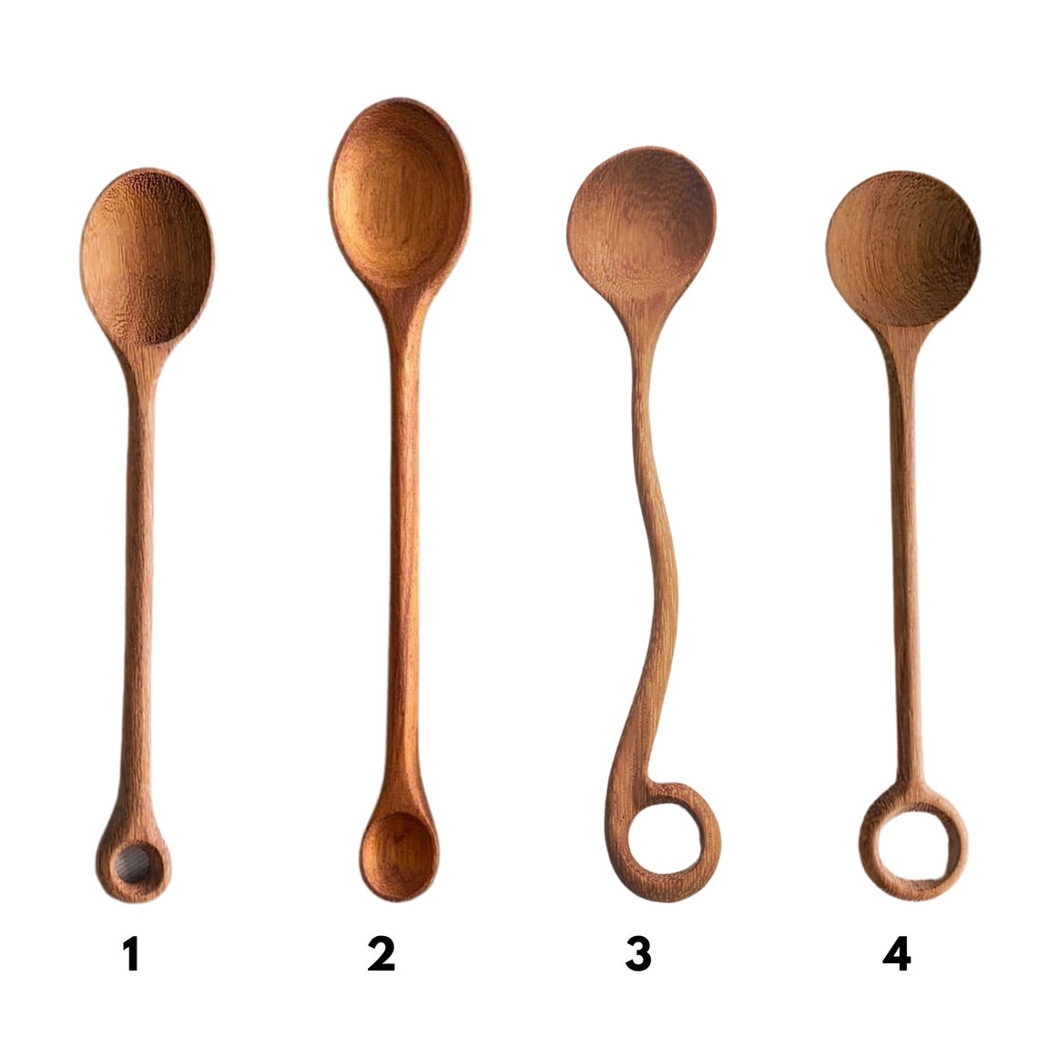 Little Wooden Spoons with Round Hole Natural Ecofriendly Etsy