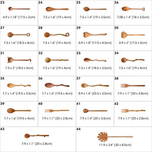 Cuchara de madera con tenedor, regalos personalizados para mamá, papá, amigo, empresa, cumpleaños, compromiso, boda, aniversario, novia. imagen 3