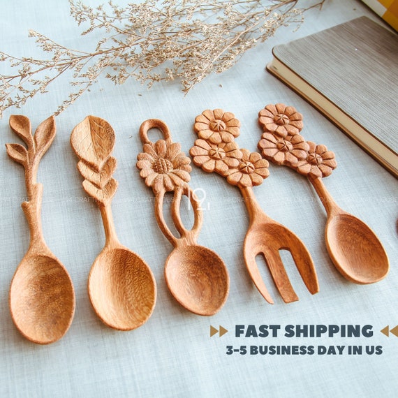 Handmade Wood Spoons, Wooden Spatulas, French Rolling Pins + wood oil